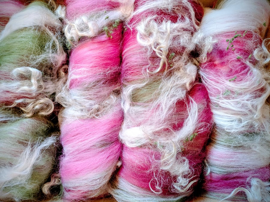 Set of 4 Art Batts - Linen & Old Rose (total 220g)
