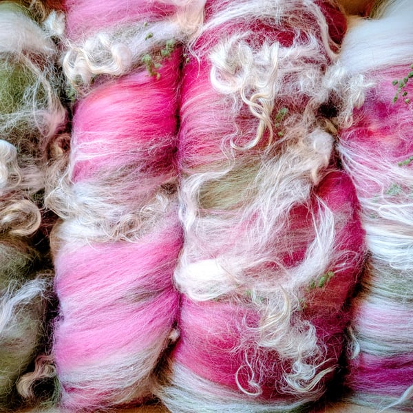 Set of 4 Art Batts - Linen & Old Rose (total 220g)