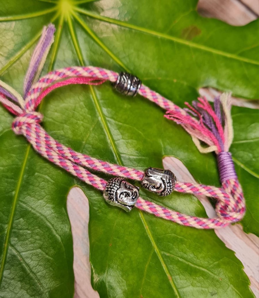 Seconds Sunday Adjustable Unisex Friendship bracelet with Budda Beads 