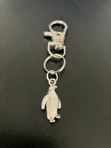 penguin keyring bag charm zip puller swivel clip on key chain lanyard