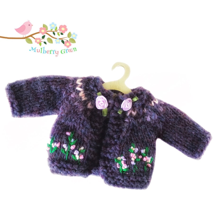 Reserved for Meggi - Embroidered Shetland Cardigan 