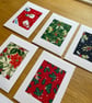 Set of 8 textile Christmas cards - Image 3
