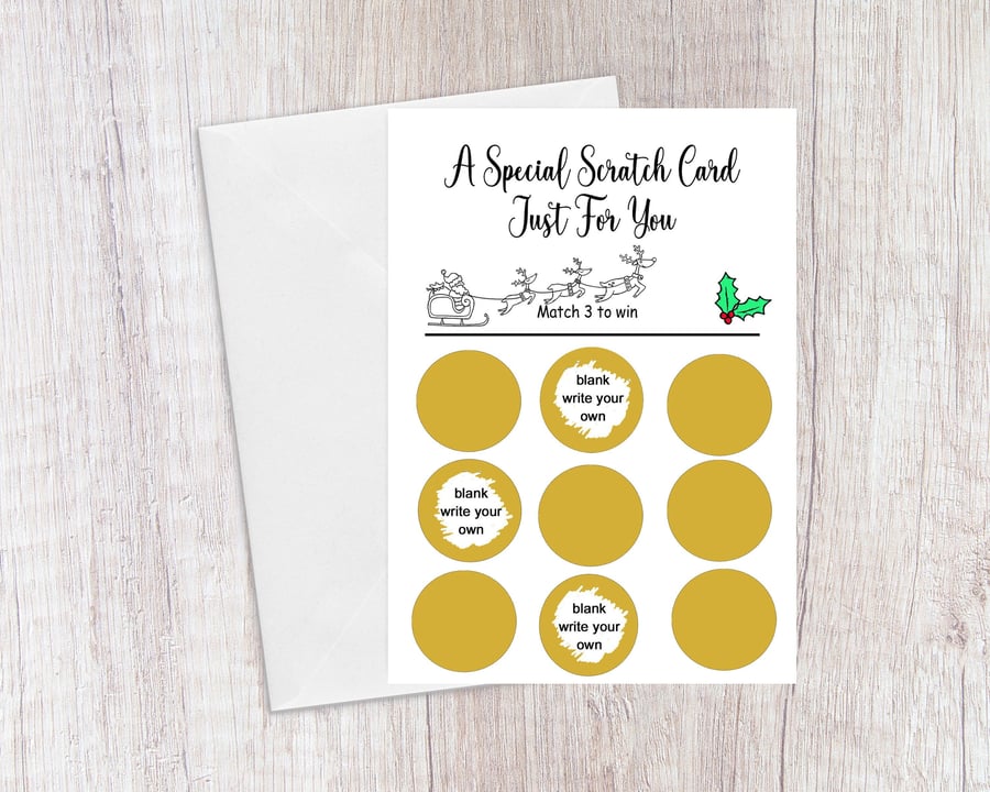 Make Your Own Scratch Card, Christmas Secret Santa, Personalised Hidden Message,