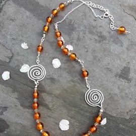 Amber bead necklace