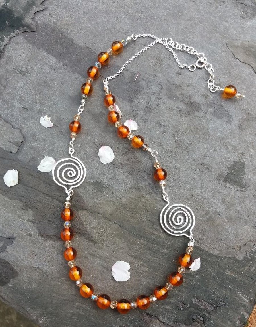 Amber bead necklace