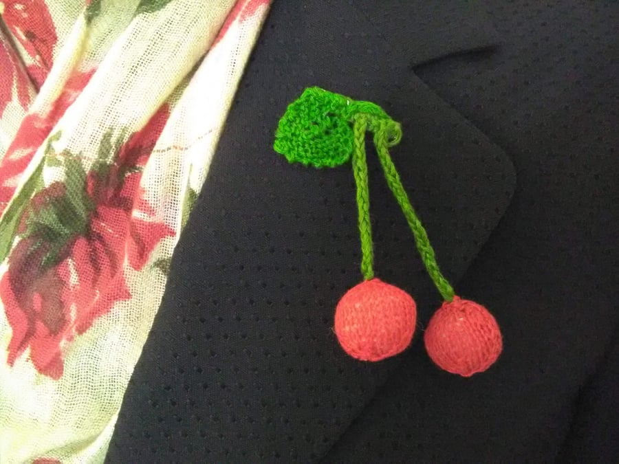 Cherry brooch fun and quirky 