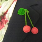 Cherry brooch fun and quirky 