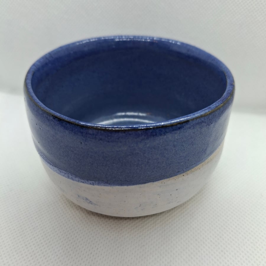 Handmade pottery pot, deep blue glaze