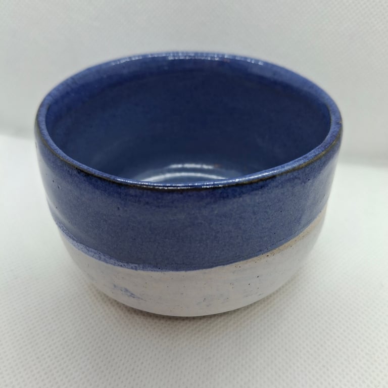 Handmade pottery pot, deep blue glaze