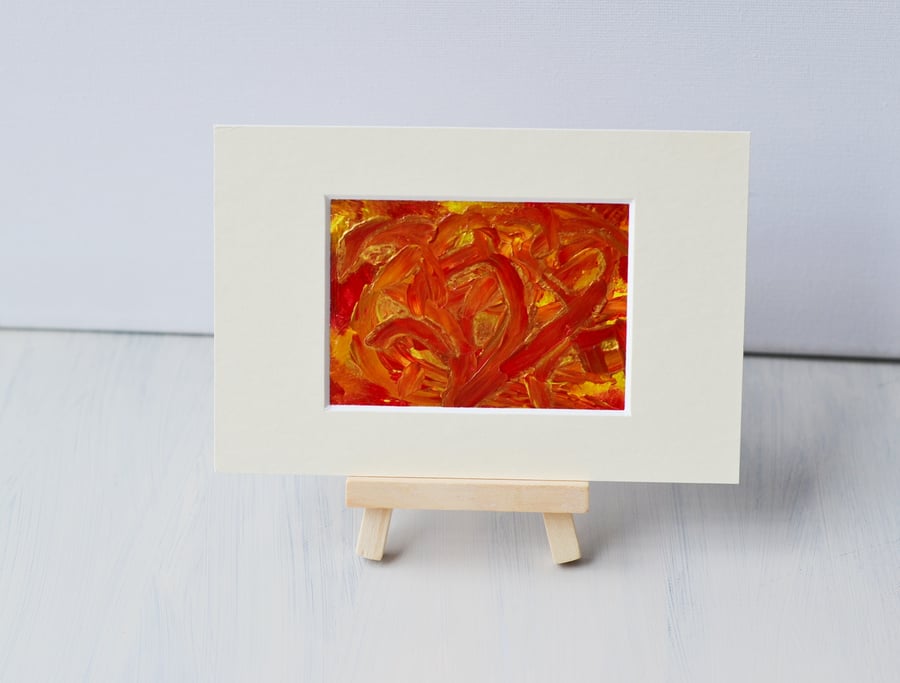 Aceo Mixed Media Abstract Acrylic Painting - Breaking Free Original Art 