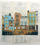Broad Street, Oxford - collaged linoprint