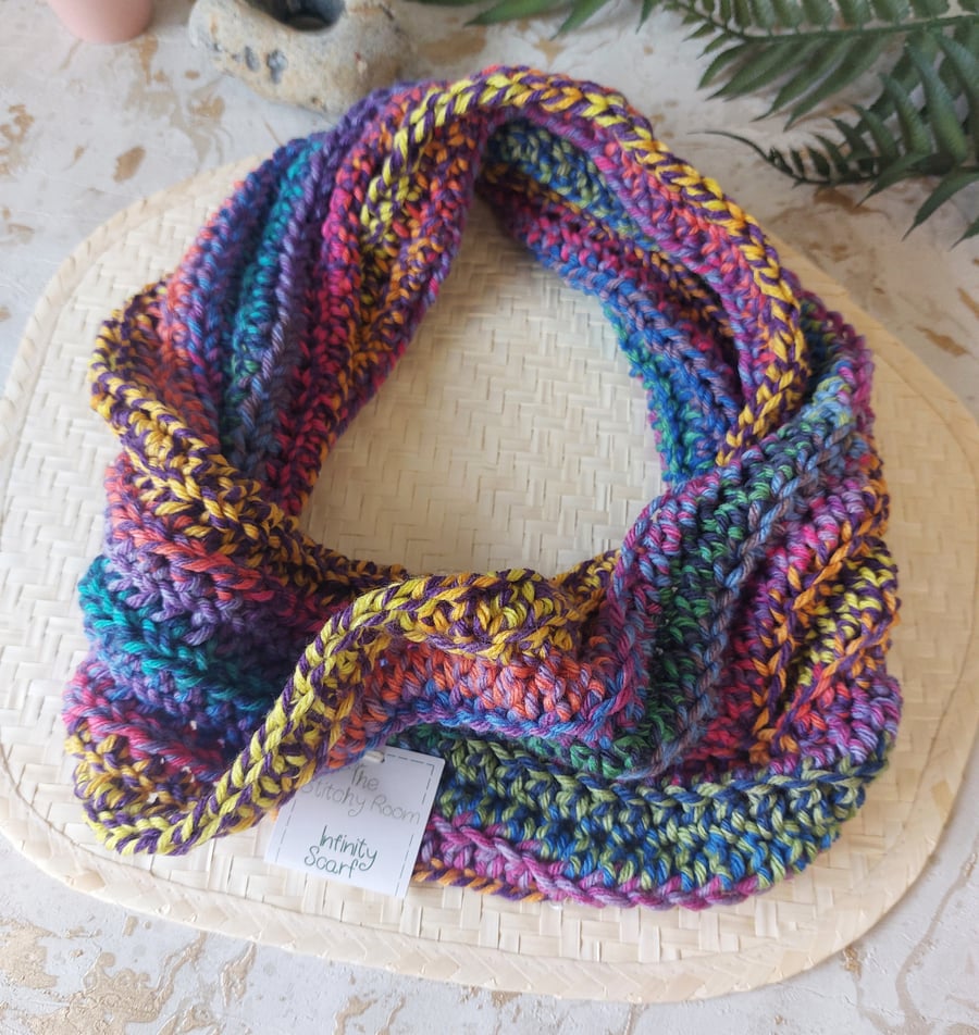 Perfectly Imperfect Crochet Infinity Scarf Wrap Cowl 'Lavender Honey'