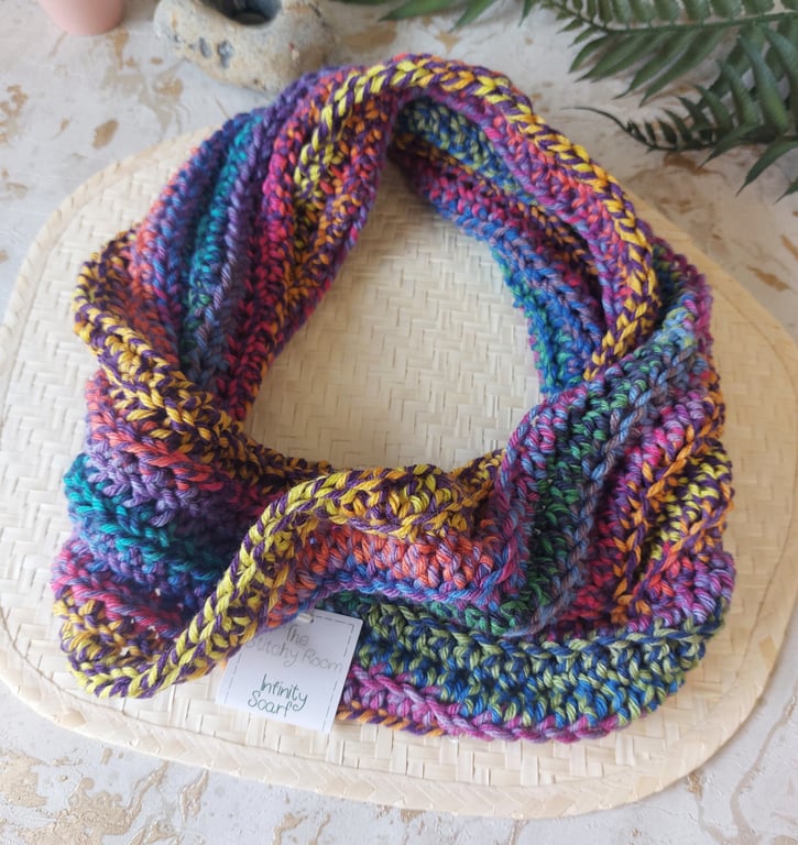 Perfectly Imperfect Crochet Infinity Scarf Wrap Cowl 'Lavender Honey'