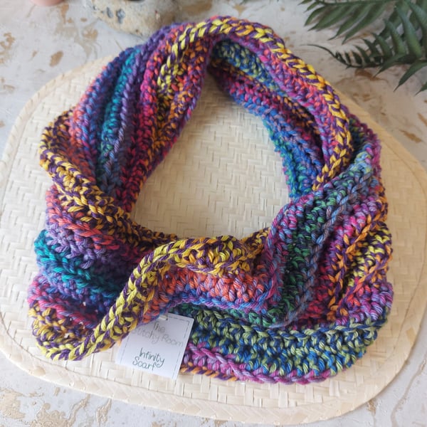 Perfectly Imperfect Crochet Infinity Scarf Wrap Cowl 'Lavender Honey'
