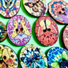 10 x Oval Shape Wood Butterfly Design Buttons  2 holes