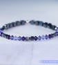 Swarovski and Hematite stretch beaded bracelet purple black - Image 7