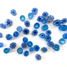 20g blue mix pinwheel pattern murrini made with Bullseye 90coe glass