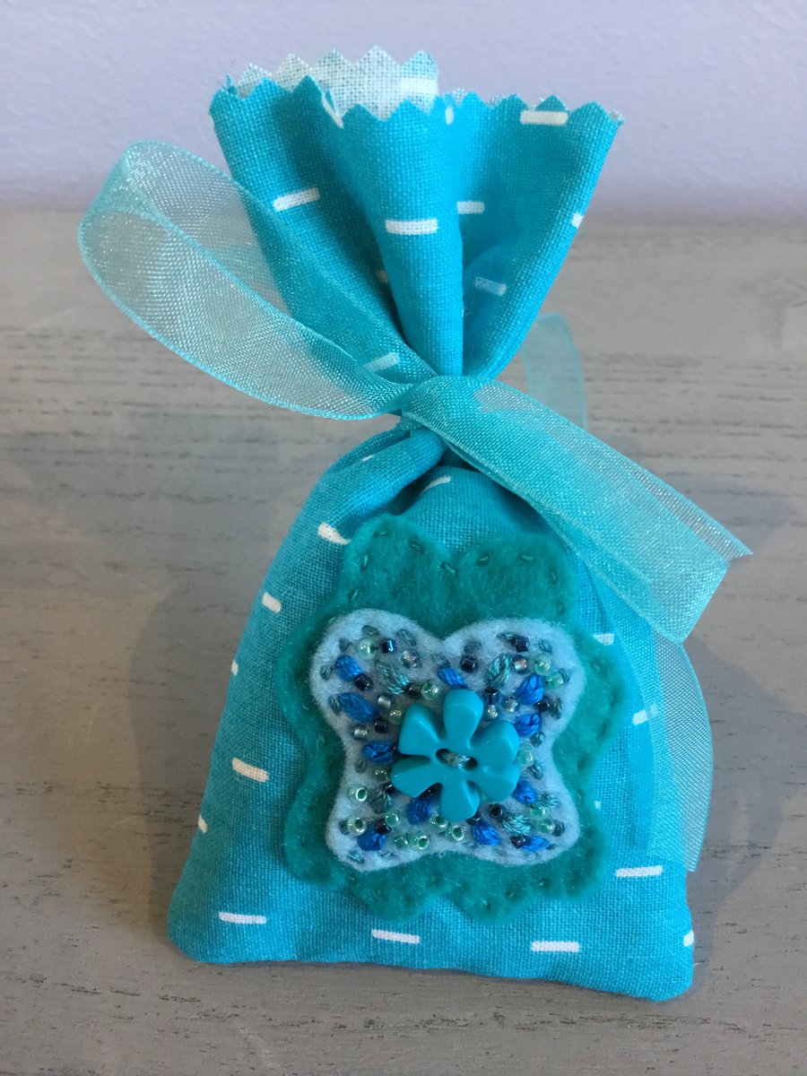 Turquoise Flower Lavender Bag