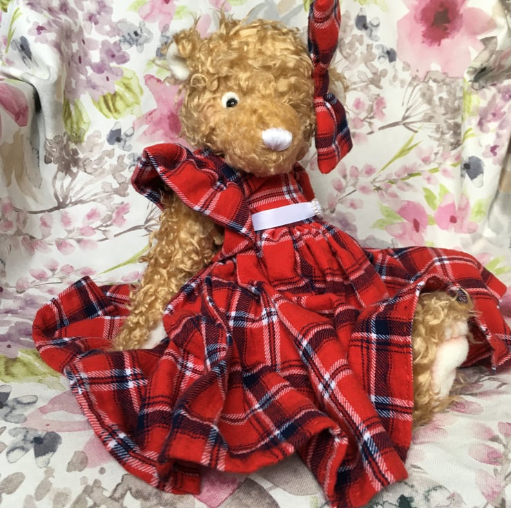 Susie traditional Christmas bear, hand sewn ted... Folksy