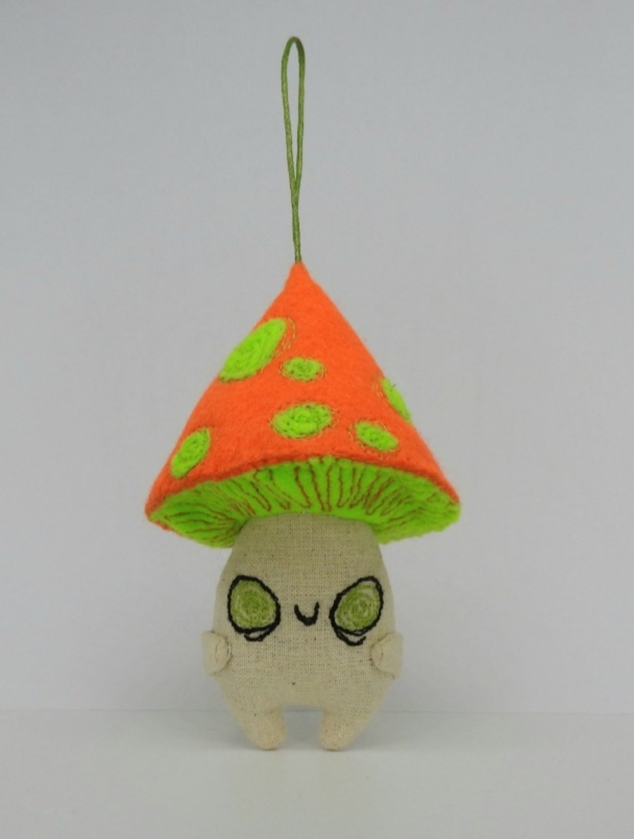 Orange Toadstool With Green Spots
