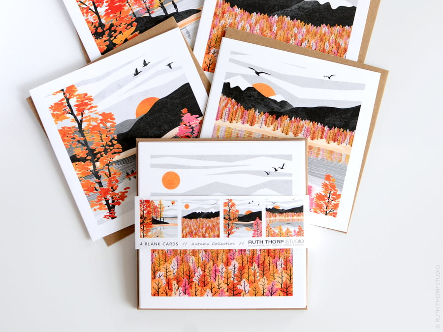 Autumn Pack of 4 Greeting Cards