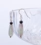 Fluorite drop and black onyx gemstone sterling silver earrings - Image 4