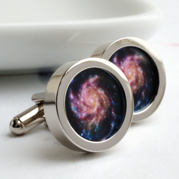 Rainbow Pinwheel Cufflinks - the Galaxy on Your Sleeve