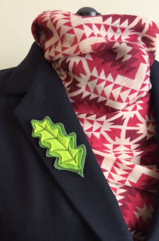 Oak Leaf Brooch, Felt