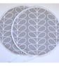 Aga Hob Lid Mats Pads Hats Round Covers Silver Grey Surface Saver Stem Leaves - Image 1
