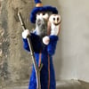 Wizard and owl-needle felted-fantasy figure-soft sculpture 