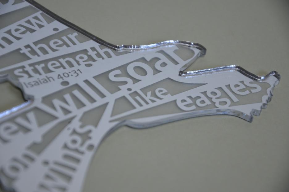 'Laser Tweet' - Isaiah 40 (acrylic, 10cm)