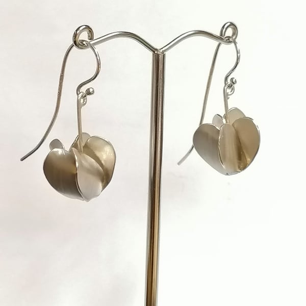 Cyclamen drop earrings hand made from Silver