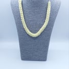 Lucet pale yellow T-shirt yarn knitted necklace