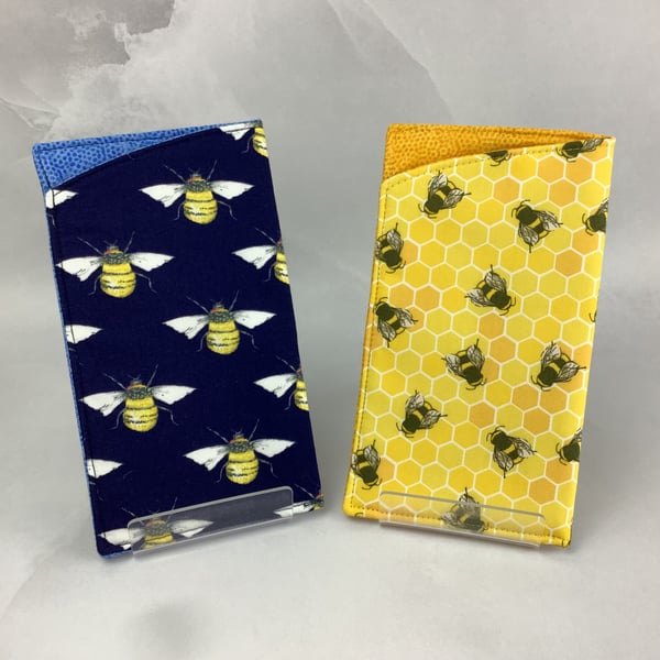 Bees handmade phone case, Bee sunglasses case, Options