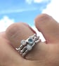 Aquamarine Opal silver stack ring, Opal stack ring, raindrops stack ring, - Image 7
