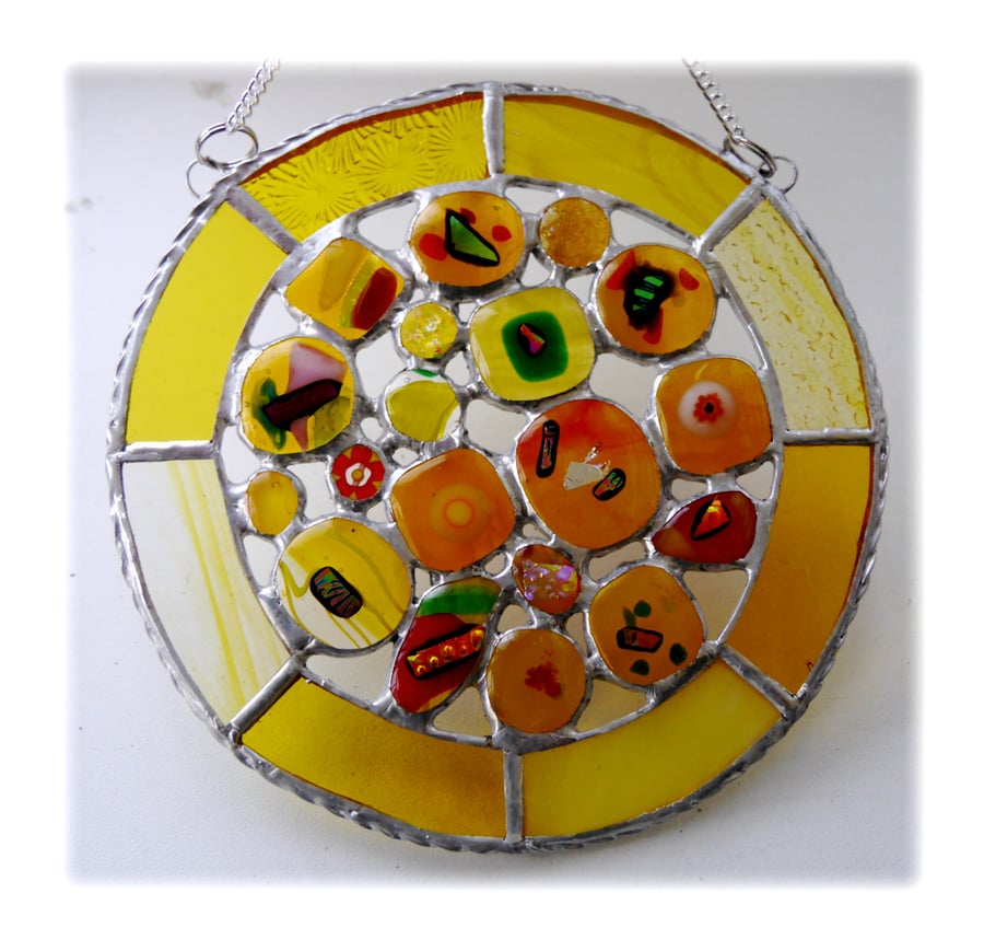 Sun Spots Suncatcher Stained Glass Sunshine Handmade fused 001 
