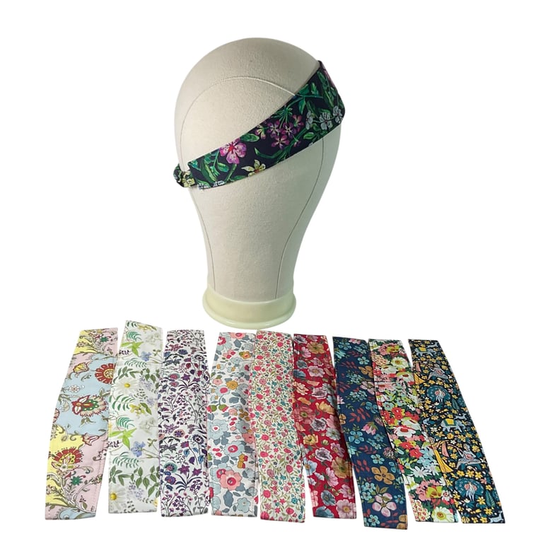 Hairband made of Liberty fabric, soft reversible headband