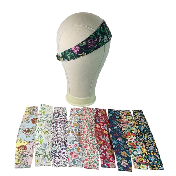 Hairband made of Liberty fabric, soft reversible headband