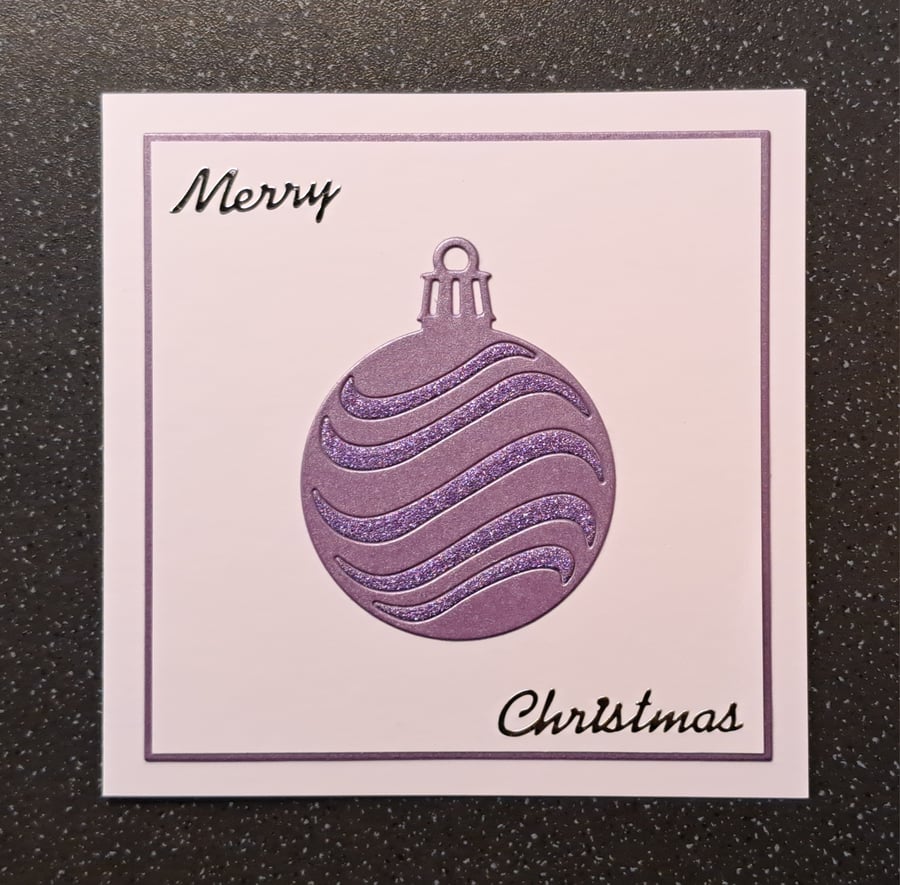 Set of 4 Handmade Christmas Bauble Cards