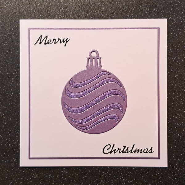 Set of 4 Handmade Christmas Bauble Cards