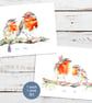 Personalised robin family portrait - multiple print options - any name - Image 2