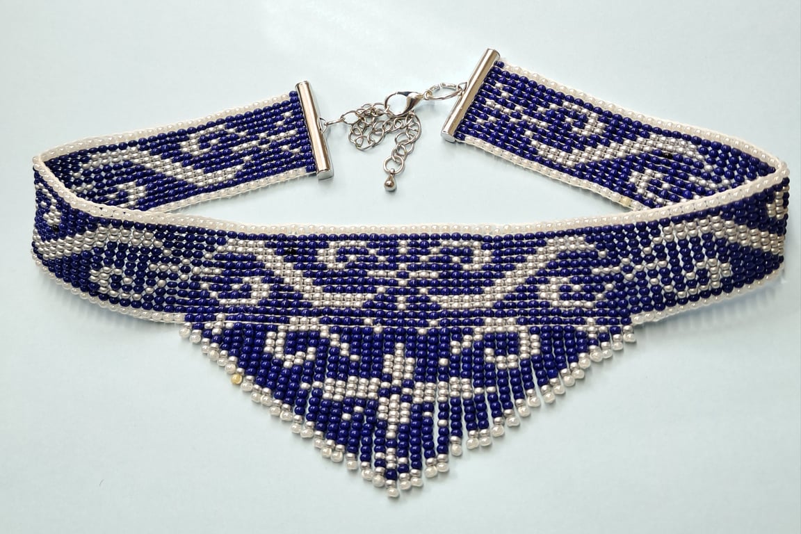 Beaded Choker necklace with beadwork