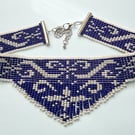 Beaded Choker necklace with beadwork