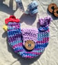 Purple chicken pouch cotton coin purse, Birthday gift, Christmas gift