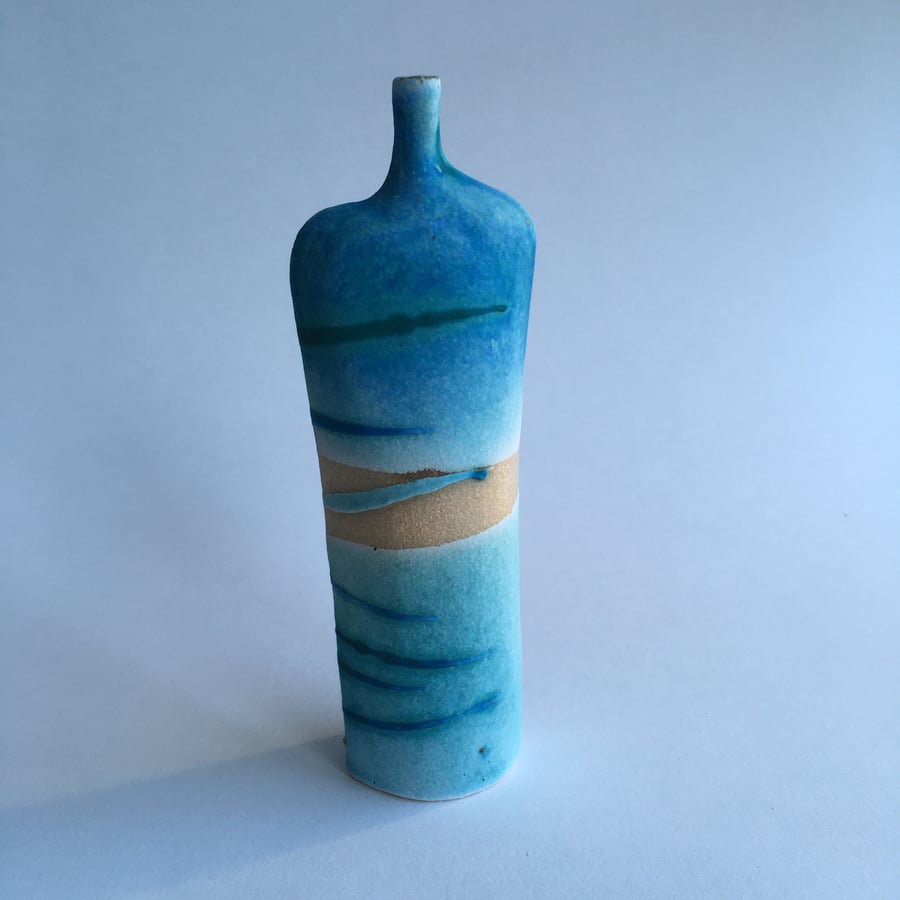 Seascape Stoneware Bottle