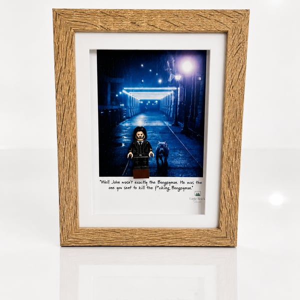 Handmade John Wick Lego inspired shadowbox frame