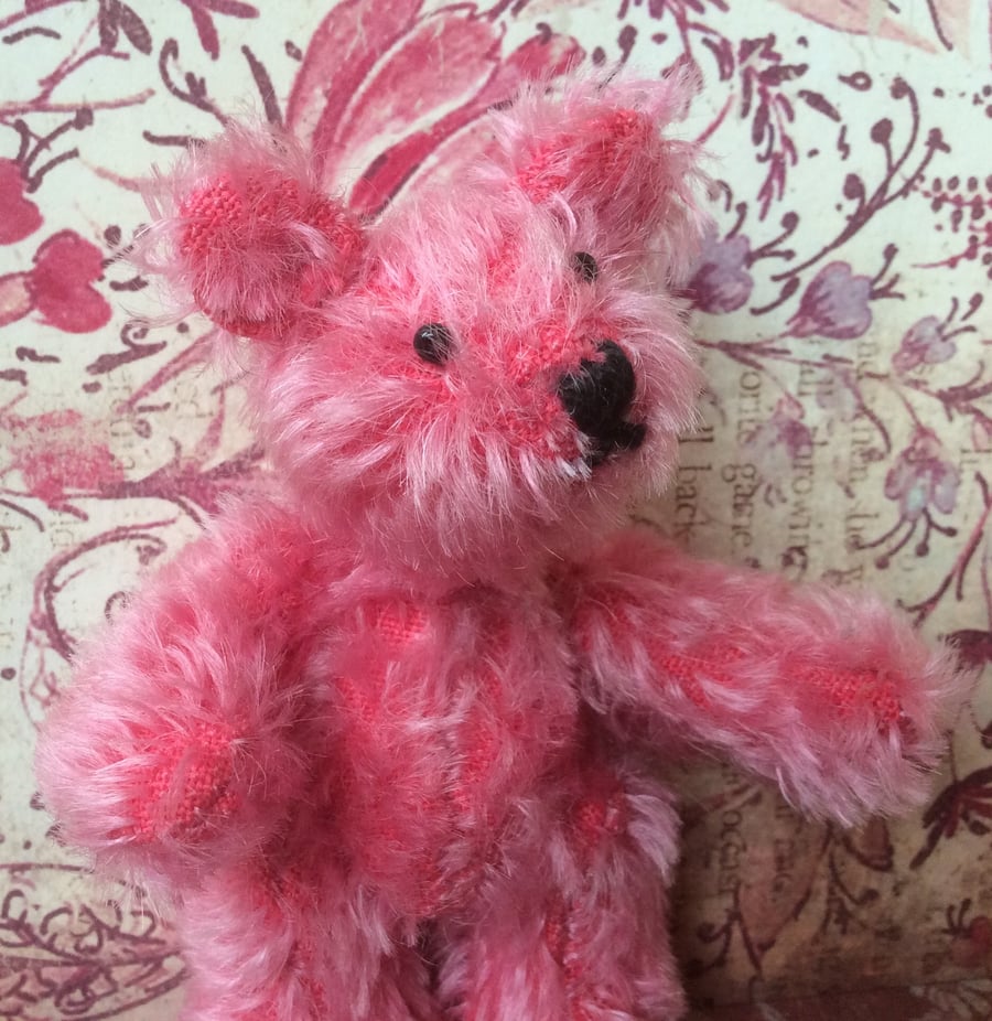 Scruff Pink Mohair Collectable Teddy Bear
