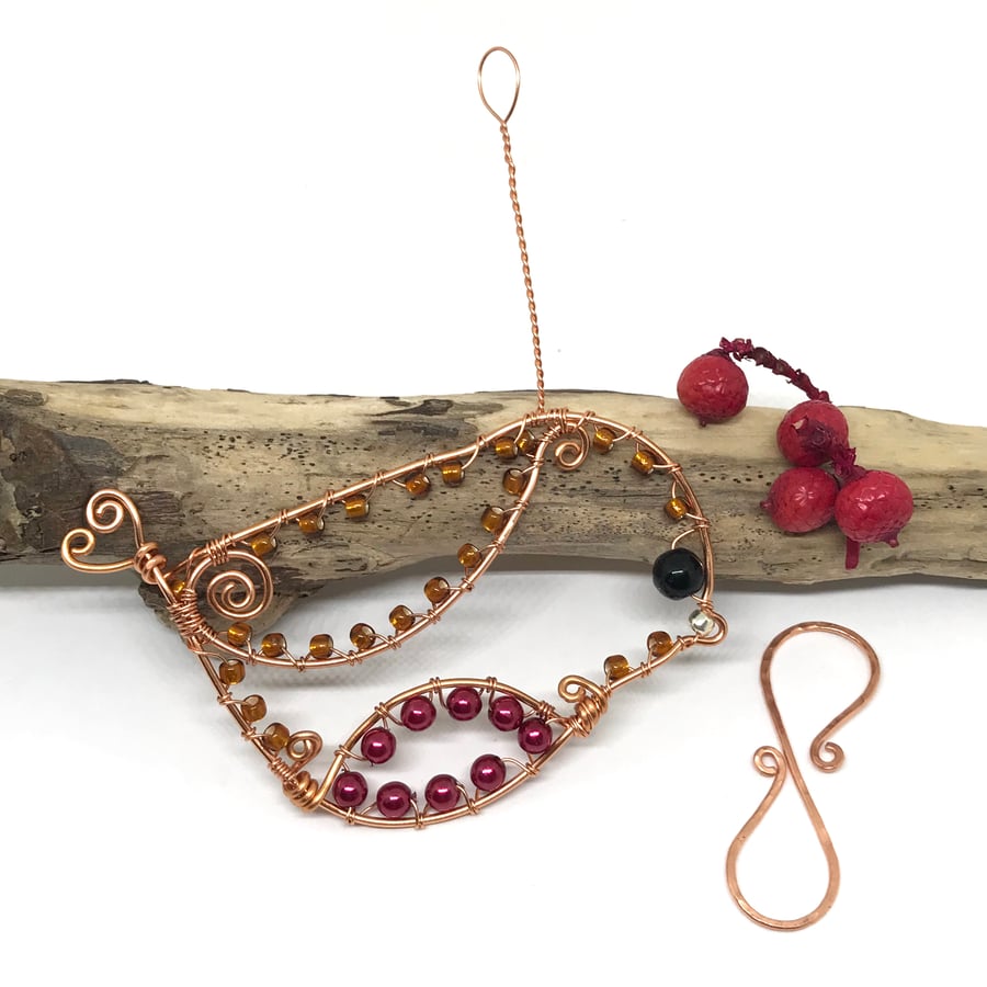 Copper Robin Decoration, Christmas Decoration - Sold