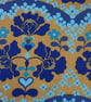 Retro 60s 70s Art Nouveau SALANGOR Textra Blue Vintage Fabric Lampshade option  - Image 9