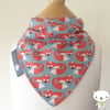 NEWBORN Bandana Dribble Bib in ORGANIC Teal FOXES Fabric IDEAL NEW BABY GIFT